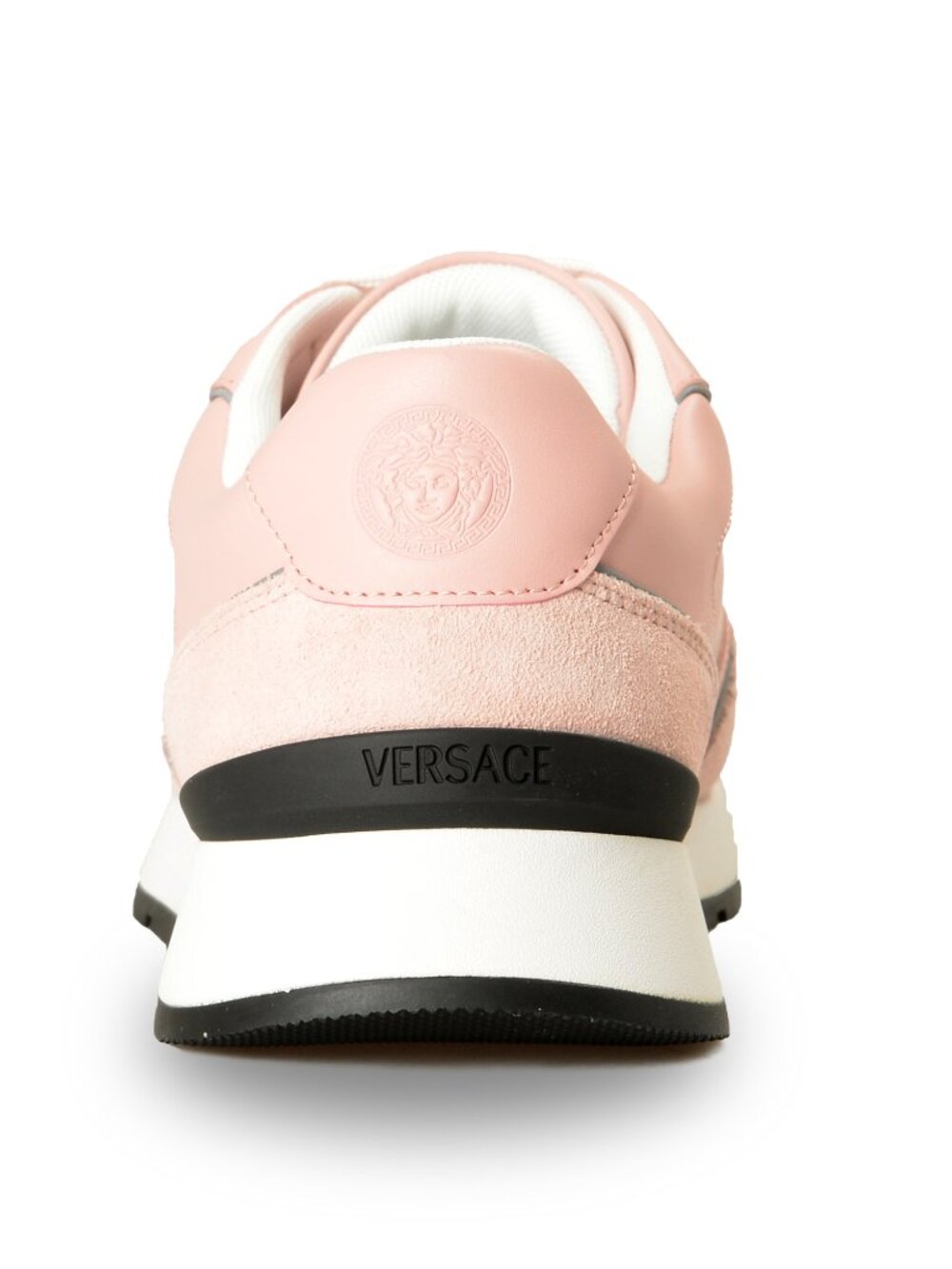 Versace Women's Pale Pink 100%Leather Logo Embroidery Sneakers Shoes US 8 IT 38 - Picture 3 of 8